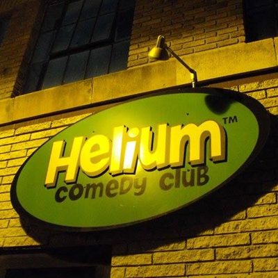Helium Comedy Club sign